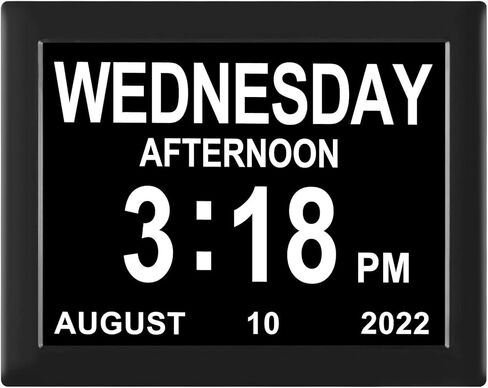 Medication Reminder Digital Calendar Dementia Day Date Time of The Week Clock for Seniors Elderly Impaired Vision Memory Loss Clock in Saudi Arabia