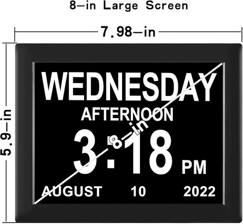 Medication Reminder Digital Calendar Dementia Day Date Time of The Week Clock for Seniors Elderly Impaired Vision Memory Loss Clock in Saudi Arabia