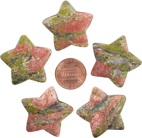 mookaitedecor Set of 5 Star Shape Healing Crystal Pocket Palm Stones, Polished Worry Stone for Reiki Chakra Balancing, Jewelry Making, Home Decoration, Blue Aventurine in Kuwait