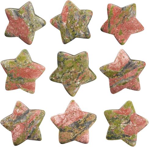 mookaitedecor Set of 5 Star Shape Healing Crystal Pocket Palm Stones, Polished Worry Stone for Reiki Chakra Balancing, Jewelry Making, Home Decoration, Blue Aventurine in Kuwait
