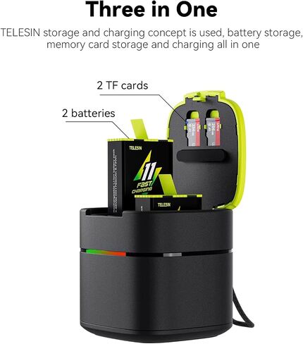 TELESIN° Battery Charger for GoPro, Super Fast Enduro Battery Charger - 30mins Full, Compatible for Gopro Hero 12/11/10/9 Battery in Saudi Arabia