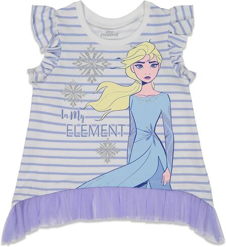 Disney Frozen Princess Anna Elsa Baby Girls T-Shirt and Shorts Outfit Set Infant to Little Kid in Saudi Arabia