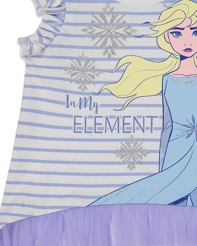 Disney Frozen Princess Anna Elsa Baby Girls T-Shirt and Shorts Outfit Set Infant to Little Kid in Saudi Arabia