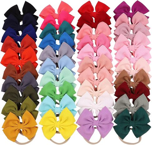 60 قطعة طفلة Headbands الطفل فيونكات شعر Headbands لينة النايلون العصابات الشعر إكسسوارات الشعر للأطفال حديثي الولادة طفل الفتيات الرضع in Kuwait