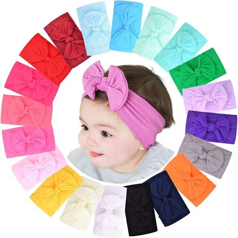 60 قطعة طفلة Headbands الطفل فيونكات شعر Headbands لينة النايلون العصابات الشعر إكسسوارات الشعر للأطفال حديثي الولادة طفل الفتيات الرضع in Kuwait