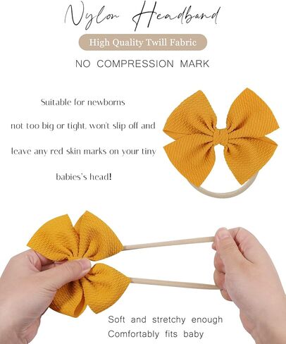 60 قطعة طفلة Headbands الطفل فيونكات شعر Headbands لينة النايلون العصابات الشعر إكسسوارات الشعر للأطفال حديثي الولادة طفل الفتيات الرضع in Kuwait