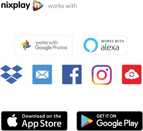 Nixplay Smart Digital Picture Frame I 8 inch I Black I WiFi I Shared Family Playlists I Mobile App, Email I Preload Content for a Gifted Frame in Saudi Arabia