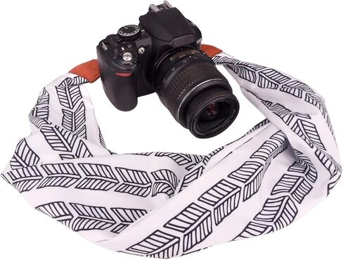 حزام Wolven Soft Scarf للرقبة مع حزام للكتف متوافق مع جميع أنواع كاميرا DSLR/SLR/Digital Camera (DC)/الكاميرات الفورية/Nikon/Canon/Sony/Pentax/Olympus/Leica/Fujifilm إلخ، زهرة وردية in Kuwait