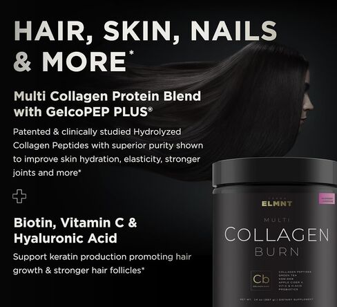 Super Collagen Burn - Premium Collagen Powder for Women Weight & Beauty w. Apple C Vinegar, Probiotics, KSM66, Green Tea, VIT C & Biotin - Ultra Pure Multi Collagen Protein Supplement (Pink Lemonade) in Saudi Arabia
