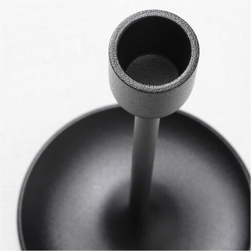 IKEA FULLTALIG Candlestick, set of 3 Powder Coating Black Aluminum Candlestick Holder for taper candles, Table Romantic for Wedding, Birthday, Dinner Home & Bar Decorative (No LED Candle Included) in Saudi Arabia