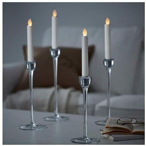 IKEA FULLTALIG Candlestick, set of 3 Powder Coating Black Aluminum Candlestick Holder for taper candles, Table Romantic for Wedding, Birthday, Dinner Home & Bar Decorative (No LED Candle Included) in Saudi Arabia