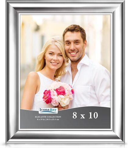 Icona Bay 5x7 Silver Picture Frame, Contemporary Photo Frame 5 x 7, Wall Mount or Table Top, Elegante Collection in Saudi Arabia