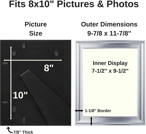 Icona Bay 5x7 Silver Picture Frame, Contemporary Photo Frame 5 x 7, Wall Mount or Table Top, Elegante Collection in Saudi Arabia