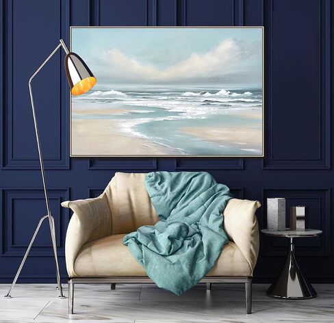 Sea and Cloud Wall Art framed Painting hand painted gallery wrapped canvas for Living room Bedroom Office Lounge 48 X 32 inch in Saudi Arabia