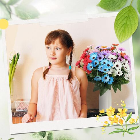Zeyune 30 Bundles Artificial Daisies Flowers, Sunflowers Artificial Flowers Daisy Mums Fake Flowers, Outdoor UV Resistant for Hanging Planter Home Wedding DIY Garden Porch Window Office in Saudi Arabia