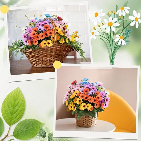 Zeyune 30 Bundles Artificial Daisies Flowers, Sunflowers Artificial Flowers Daisy Mums Fake Flowers, Outdoor UV Resistant for Hanging Planter Home Wedding DIY Garden Porch Window Office in Saudi Arabia