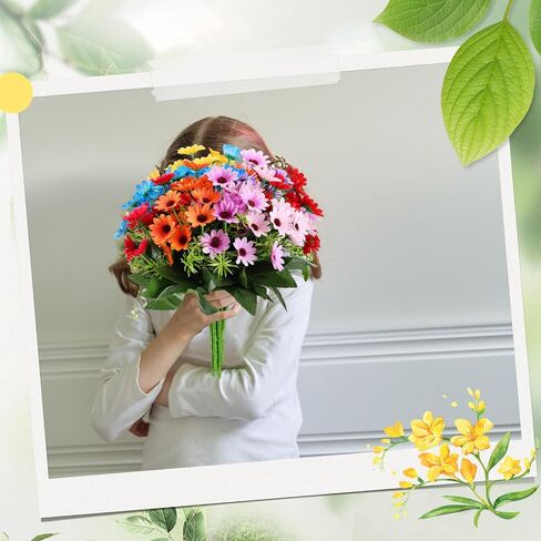 Zeyune 30 Bundles Artificial Daisies Flowers, Sunflowers Artificial Flowers Daisy Mums Fake Flowers, Outdoor UV Resistant for Hanging Planter Home Wedding DIY Garden Porch Window Office in Saudi Arabia