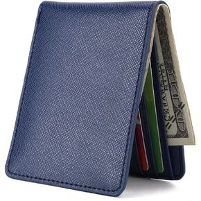 Mens Slim Front Pocket Wallet ID Window Card Case with RFID Blocking