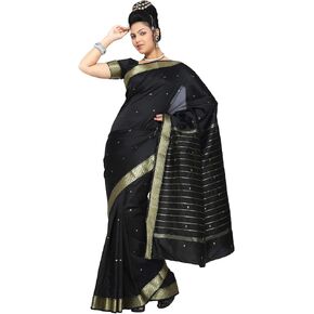 Sanskruti India Womens Indian Ethnic Traditional Banarasi Art Silk Saree Sari Wrap Fabric Dress Drape in Saudi Arabia