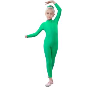 YgneeDom Kids Girls One Piece Spandex Unitards, Long Sleeve Turtleneck Unitard, Full Body Catsuit, Dance Leotard Costumes in Kuwait