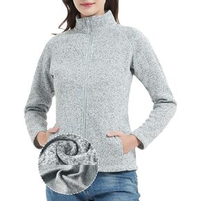 سترة صوفية للنساء من SLOWTOWN، سترة بسحاب، سترة مرقطة خفيفة الوزن مع جيوب in Kuwait