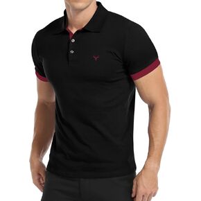 YTD Men’s Classic Polo Shirt Long/Short Sleeve Shirts Lightweight Slim Fit Casual Tops in Saudi Arabia