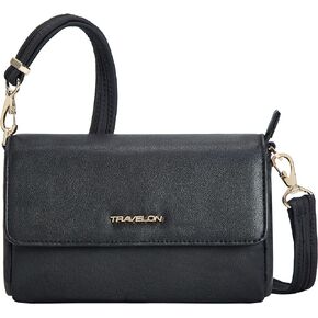 Travelon Addison-Anti-Theft-Convertible Crossbody/Belt Bag-Midnight Floral, One Size