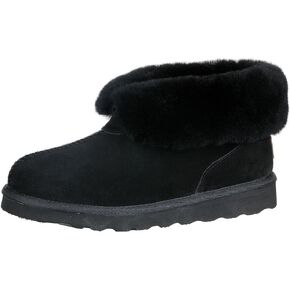 PAMIR Women's Sheepskin Boot Slippers Indoor Outdoor Ankle Booties with Memory Foam