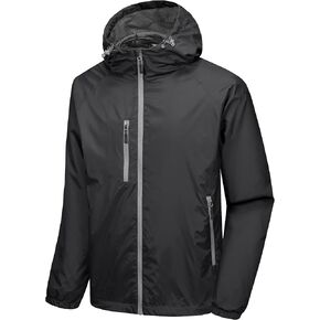 Little Donkey Andy Men’s Lightweight Windbreaker Jacket Breathable Windproof Hooded Wind Coat Hiking Running Golf Travel