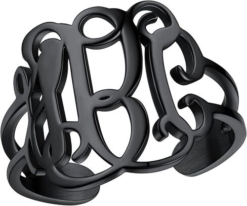 PROSTEEL خواتم عصرية قابلة للتكديس للنساء، 316L من الفولاذ المقاوم للصدأ خاتم مخصص للاسم/خاتم جوهرة الميلاد، حلقات ميدي لمفاصل الإبهام والخنصر قابلة للتعديل، تأتي في صندوق هدايا in Saudi Arabia
