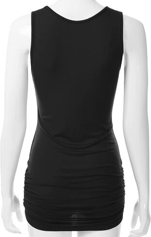 EIMIN Women's V-Neck Cami Sleeveless Stretch Comfy Shirring Tank Top (S-3XL) in Kuwait