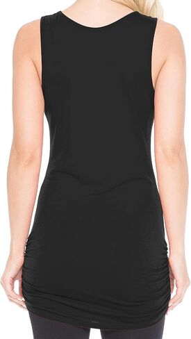 EIMIN Women's V-Neck Cami Sleeveless Stretch Comfy Shirring Tank Top (S-3XL) in Kuwait