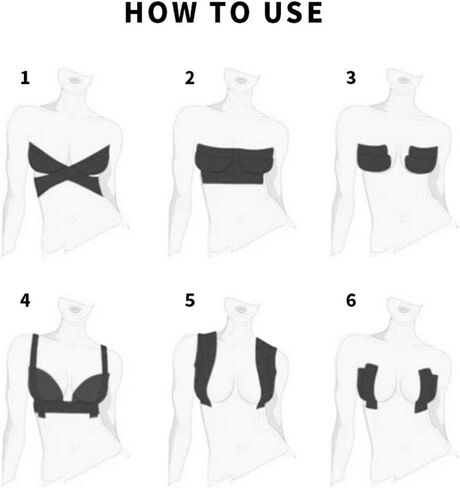 DLAIVOR Breast Tape, with 10Pcs Reusable Nipple Cover, Waterproof Adhesive push up tape Breathable Chest Support Tape in Kuwait