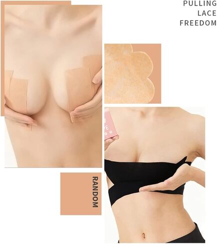 DLAIVOR Breast Tape, with 10Pcs Reusable Nipple Cover, Waterproof Adhesive push up tape Breathable Chest Support Tape in Kuwait