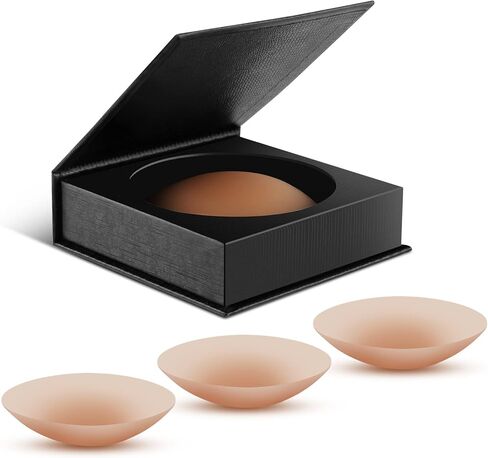 Konikit 2 أزواج أغطية الحلمات مع رفع للنساء قابلة لإعادة الاستخدام الحلمة منصات لاصقة فطائر اللحم غطاء الحلمة مع صندوق السفر in Kuwait