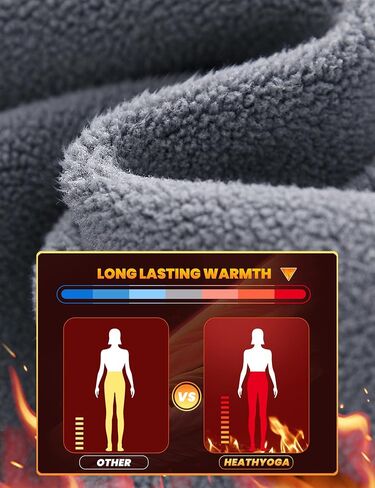 Heathyoga Sherpa Fleece Lined Leggings Women Winter Thermal Leggings with Pockets for Women Warm High Waist Yoga Pants in Saudi Arabia