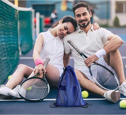 Frienda Mesh Drawstring Backpack Bag Multifunction Mesh Bag for Swimming, Gym, Clothes (Black) in Kuwait