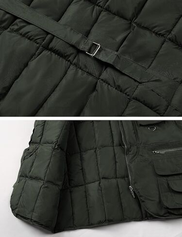Lentta Men's Quilted Puffer Vest 10 Pockets V Neck Zip Up Lightweight Fishing Vest Jacket Multi Pockets in Saudi Arabia