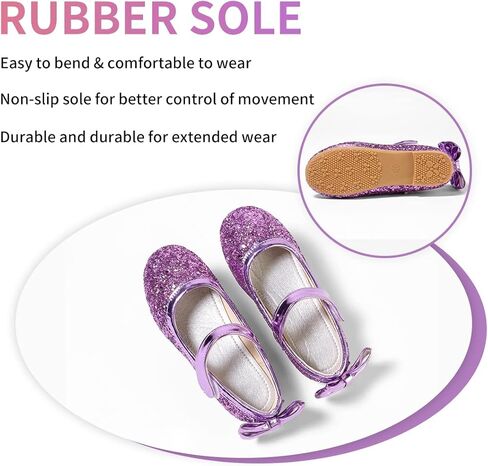 أحذية YIBLBOX للفتيات اللامعة باليه المسطحة Mary Jane Sparkle Princess Dress للأطفال الصغار in Kuwait