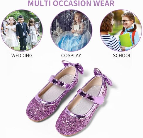 أحذية YIBLBOX للفتيات اللامعة باليه المسطحة Mary Jane Sparkle Princess Dress للأطفال الصغار in Kuwait