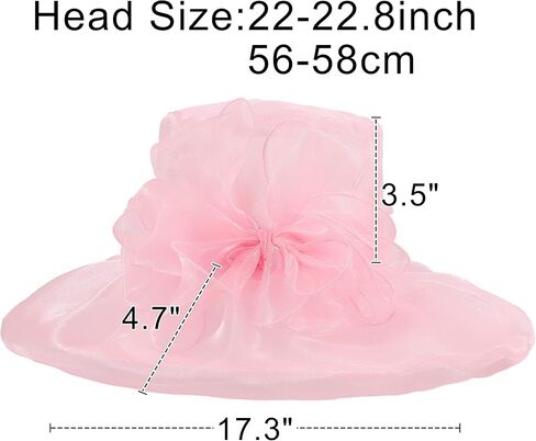 قبعات الأورجانزا النسائية المحببة، قبعة فاسيناتور لحفلات الشاي وحفلات الزفاف والكنيسة، قبعات شمسية ذات حافة واسعة مع زهرة in Kuwait
