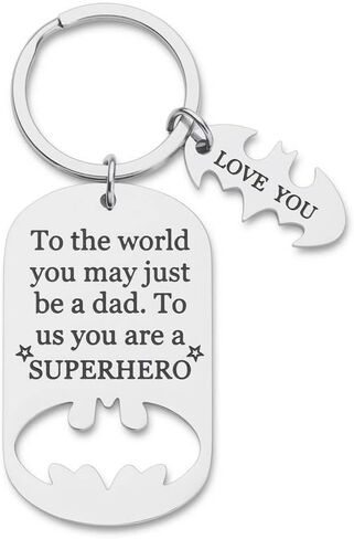 Fathers Gifts Dad Birthday Keychain for Daddy Step Dad to Be Husband from Daughter Son Wife Kids I Love You Key Ring Father of The Bride Step Father Figure Wedding Anniversary Men Him Black in Saudi Arabia