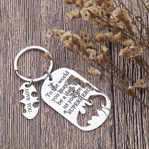 Fathers Gifts Dad Birthday Keychain for Daddy Step Dad to Be Husband from Daughter Son Wife Kids I Love You Key Ring Father of The Bride Step Father Figure Wedding Anniversary Men Him Black in Saudi Arabia