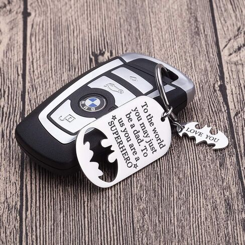 Fathers Gifts Dad Birthday Keychain for Daddy Step Dad to Be Husband from Daughter Son Wife Kids I Love You Key Ring Father of The Bride Step Father Figure Wedding Anniversary Men Him Black in Saudi Arabia
