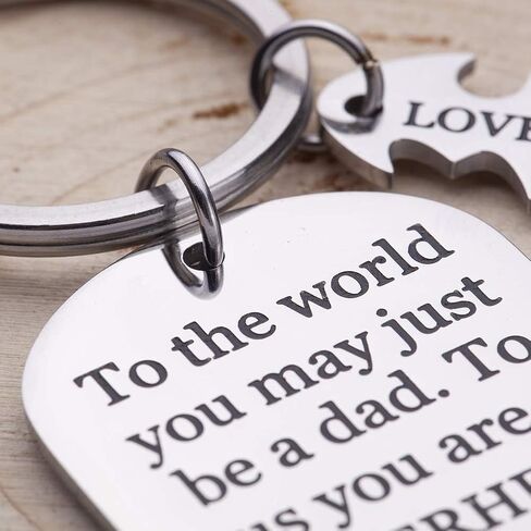 Fathers Gifts Dad Birthday Keychain for Daddy Step Dad to Be Husband from Daughter Son Wife Kids I Love You Key Ring Father of The Bride Step Father Figure Wedding Anniversary Men Him Black in Saudi Arabia