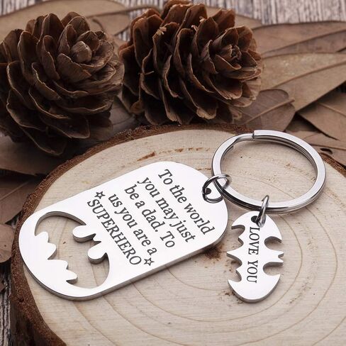 Fathers Gifts Dad Birthday Keychain for Daddy Step Dad to Be Husband from Daughter Son Wife Kids I Love You Key Ring Father of The Bride Step Father Figure Wedding Anniversary Men Him Black in Saudi Arabia