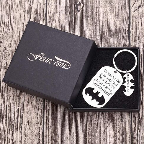 Fathers Gifts Dad Birthday Keychain for Daddy Step Dad to Be Husband from Daughter Son Wife Kids I Love You Key Ring Father of The Bride Step Father Figure Wedding Anniversary Men Him Black in Saudi Arabia