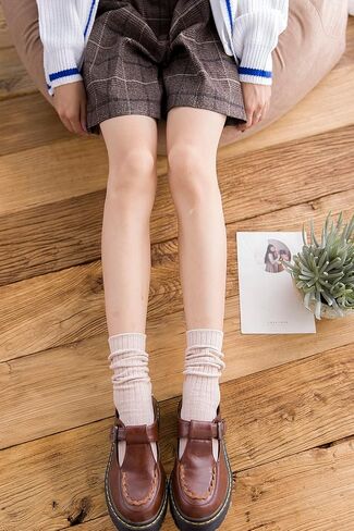 CHUNG Women Cotton Socks Crew Calf Multi-Color Solid for Students 5.5-9 Teenagers Juniors Seniors Young Lady Girls in Saudi Arabia