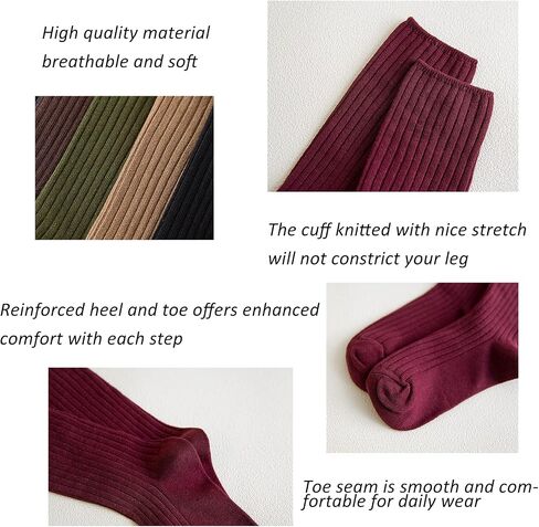 CHUNG Women Cotton Socks Crew Calf Multi-Color Solid for Students 5.5-9 Teenagers Juniors Seniors Young Lady Girls in Saudi Arabia