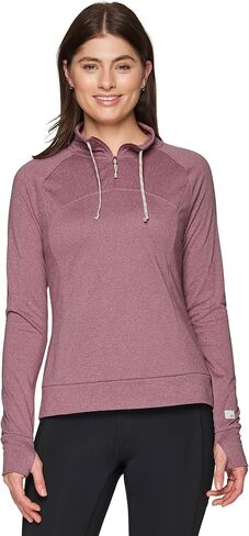 تي شيرت نسائي من Avalanche ذو رقبة وهمية وأكمام طويلة وسحاب علوي 1/4 in Kuwait